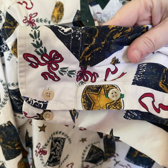 Vintage Tommy Hilfiger 90s Olympic Crest Print Button Down Shirt Medium - Picture 3 of 11